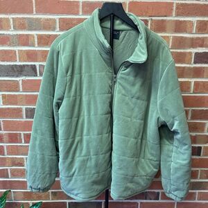 Studio 1886 Sage Green Quilted Zip Jacket Size XL